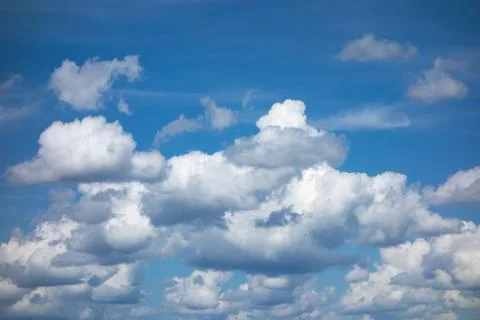 Blue sky with light white clouds Stock Photos