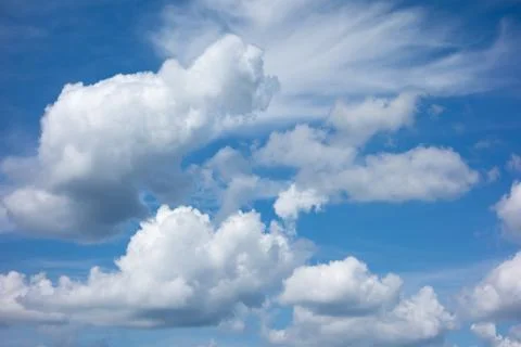 Blue sky with light white clouds Stock Photos