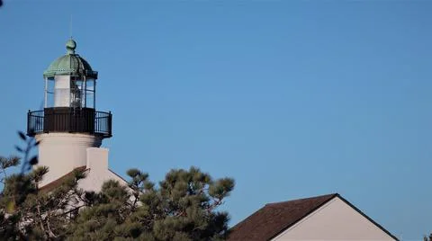 Blue Sky Lighthouse Stockfoto's