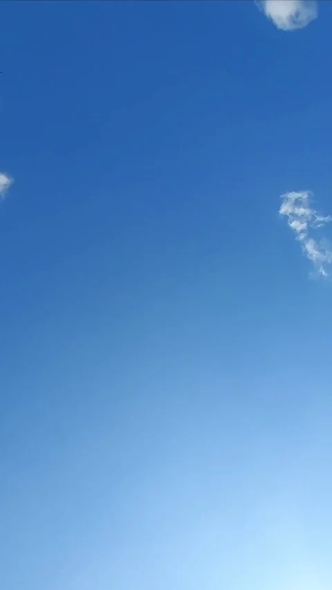 Blue Sky with Little Clouds, Vertical Stock Footage 298901514