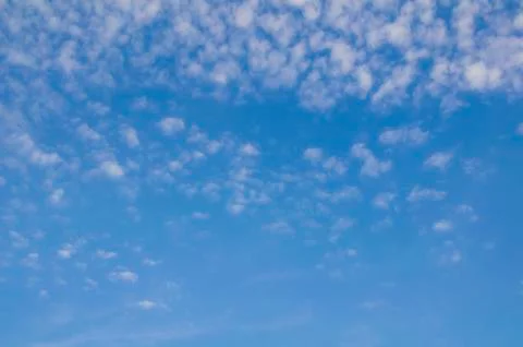 Blue sky with many small clouds Stock Photos