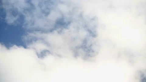 Blue sky with moving clouds, beautiful cotton clouds time lapse Stock Footage 154384702