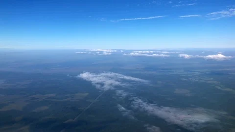 Blue sky moving high above the earth at airplanes flights height, beautiful n Stock Footage 100625050