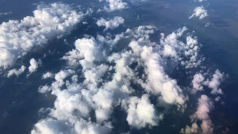 Blue sky moving high above the earth at airplanes flights height, beautiful n Stock Footage 100625809
