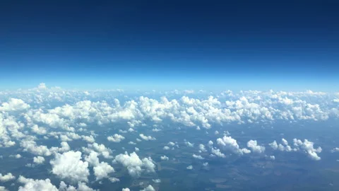 Blue sky moving high above the earth at airplanes flights height, beautiful n Stock Footage 100626074