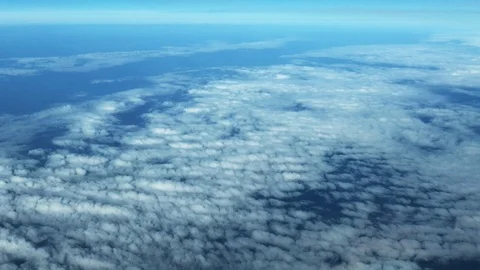 Blue sky moving high above the earth at airplanes flights height, beautiful n Stock Footage 100628211