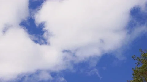 Blue sky with moving white clouds, beautiful panorama. Stock Footage 160270883