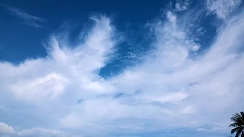 Blue Sky with Moving White Clouds Stock Footage 318730997