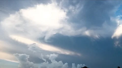 Blue Sky with Moving White Clouds - Time Lapse Footage" Stock Footage 318814786