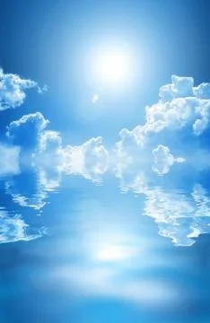 Blue sky ocean Stock Photos