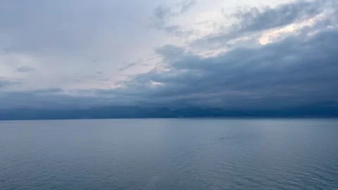 Blue sky  over the blue sea Stock Footage 334445402