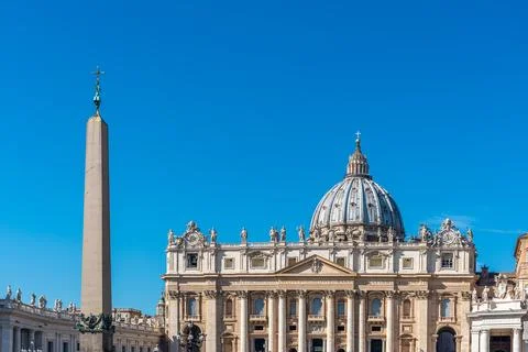 Blue sky over Saint Peter Basilica Stock Photos