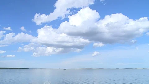 Blue sky over the steppe Stock Footage 82302942