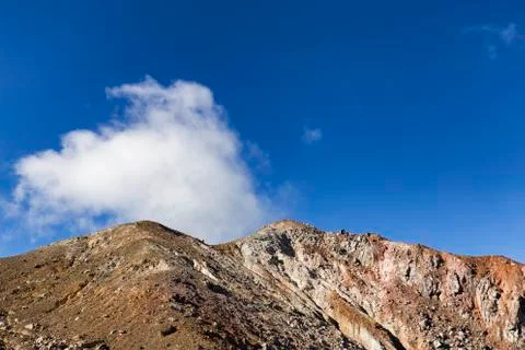 Blue sky over the summit of Mount Egon Stock Photos