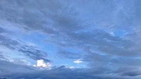 Blue sky with overcast clouds and soft light Stock Photos