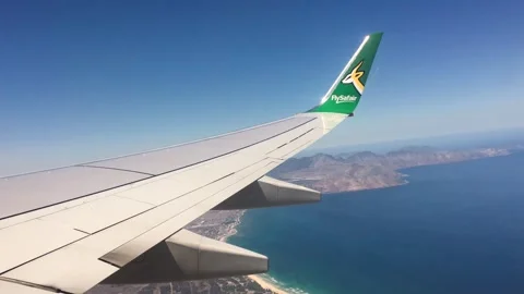 Blue Sky Perspective from The Plane Wing Stock Footage 303874128