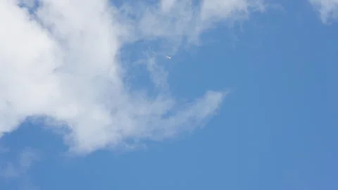 Blue sky with plain. Global warming concept. Natural disasters and cataclysms Stock Footage 315429920