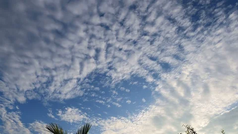 Blue Sky Puffy Cloud 4K Stock Footage 121324353