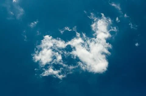 Blue sky with  puffy white cloud Stock Photos