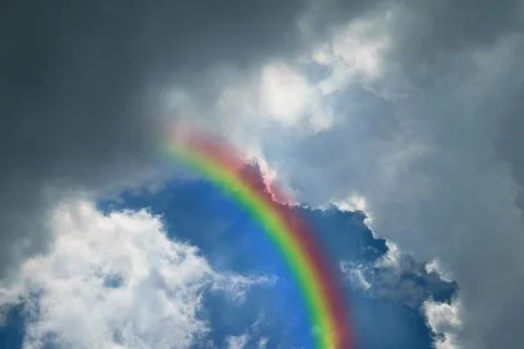 Blue sky with rainbow Stock-Fotos