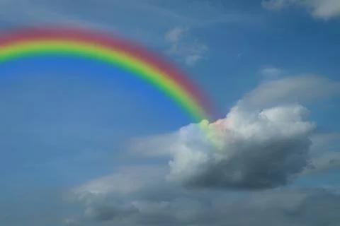 Blue sky with rainbow Fotos de archivo
