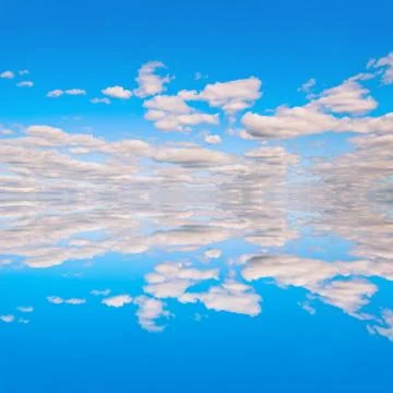 Blue sky reflection square composition Stock Photos