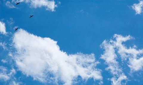 Blue sky saturated with clouds Stock Photos
