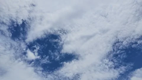 Blue Sky with Scattered White Clouds Background Stock Footage 344831319