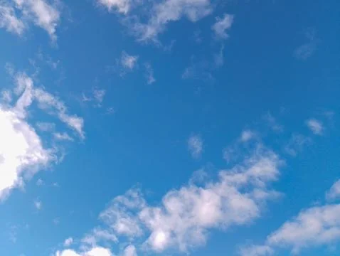 Blue Sky with Scattered White Clouds Stock Photos