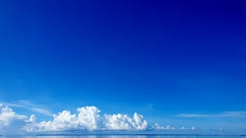 Blue sky scenes with fluffy cumulus clouds Stock Footage 257795599