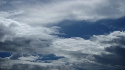Blue sky serves as the backdrop for the dance of these white clouds, time-l.. Stock-Footage 277310678