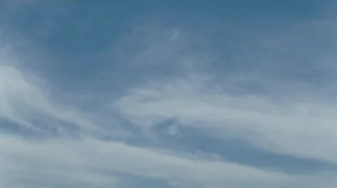 Blue sky with small clouds blurred and plane Video stock 39379275