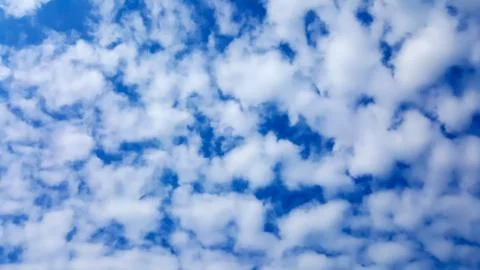 Blue sky with small white clouds. Natural background Stock Photos