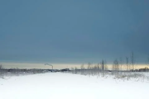 Blue sky with snow field 스톡 사진
