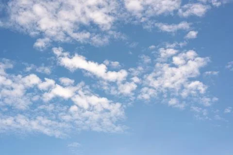 Blue sky with soft white cloud pattern 写真素材