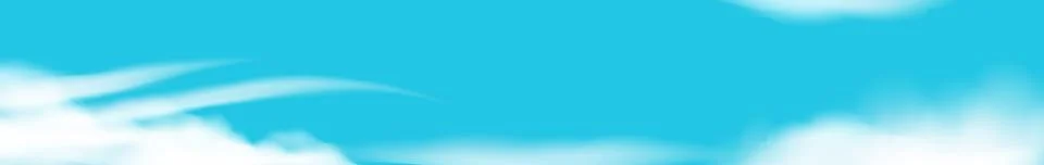 Blue sky with soft white clouds wide banner. Abstract vector sky nature Stock Illustration