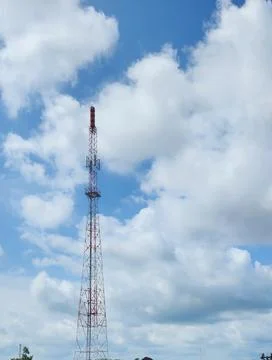 Blue sky with soft white clouds Stock Photos