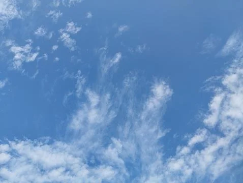 Blue Sky with Soft White Clouds Background Stock Photos
