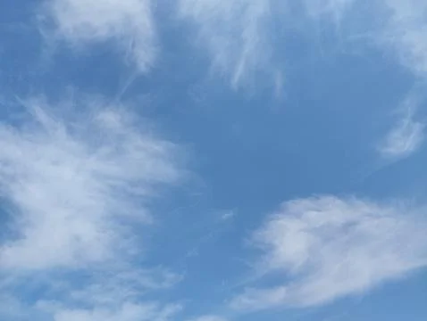 Blue Sky with Soft White Clouds Background Stock Photos