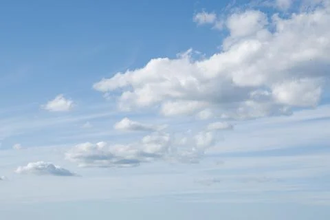 Blue sky with soft white clouds background Stock-Fotos