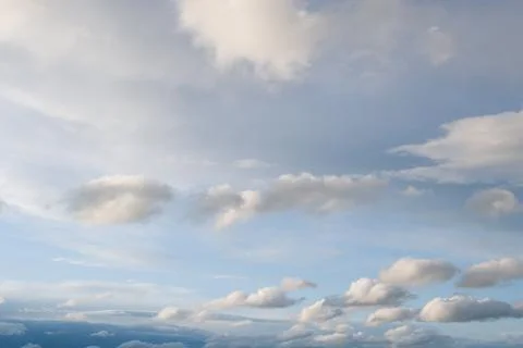 Blue sky with soft white clouds background 스톡 사진