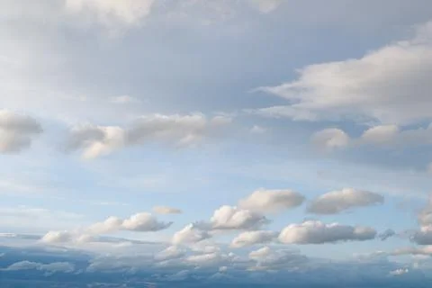 Blue sky with soft white clouds background 스톡 사진