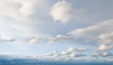 Blue sky with soft white clouds background Stockfoto's