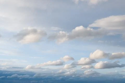 Blue sky with soft white clouds background Stock Photos