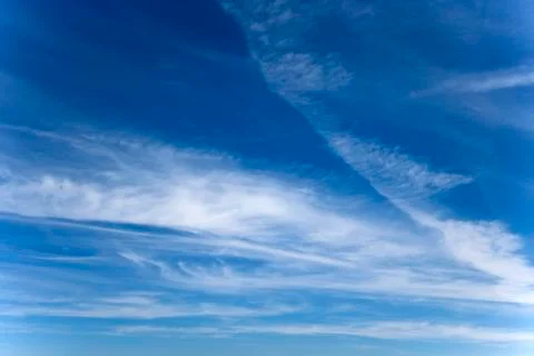 Blue sky with some clouds like a velour Foto stock