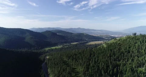 Blue sky spring mountain drone 2 動画素材 187185256