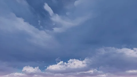 Blue sky storm clouds with pink horizon time-lapse seamless loop Stock Footage 108281836