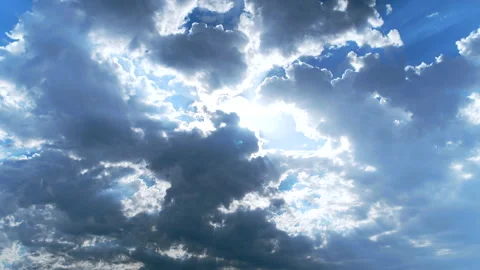 Blue Sky with Sun and Clouds Stock Footage 135283151