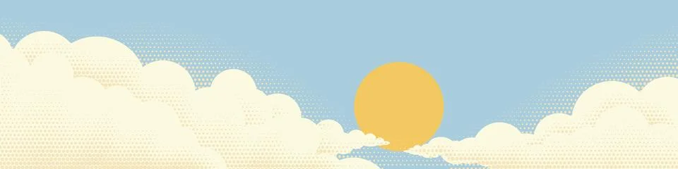 Blue Sky Sun Clouds Background Illustration Ilustración de archivo