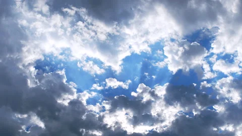 Blue Sky with Sun Ray Clouds Stock Footage 135284452